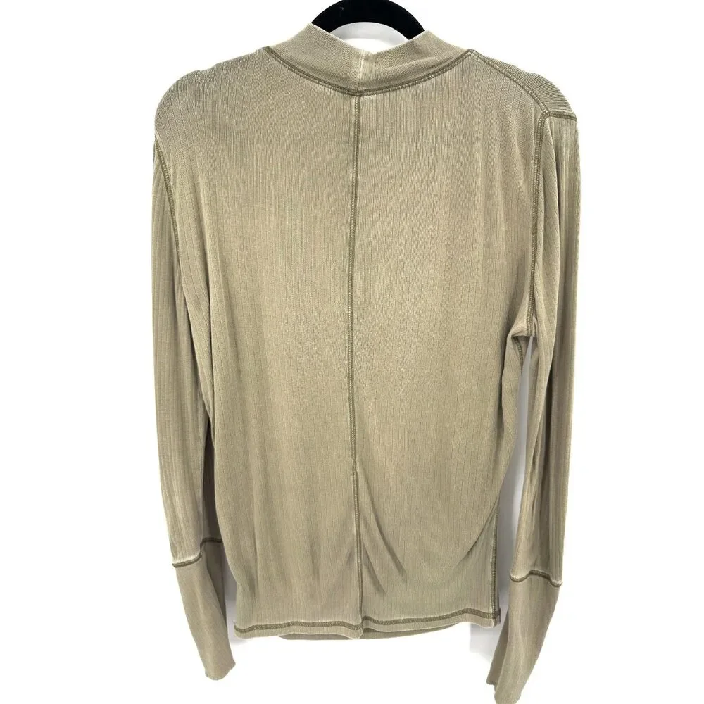 FREE PEOPLE Intimately Free Light Green Long Sleeve Turtleneck Size M